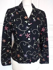 KENZO VESTE TRENDY FLORAL DRAP DE LAINE PAMPILLES  T L
