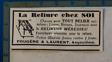 RELIEUSE MEREDIEU Fougére et Laurent ANGOULEME publicité 1939 advert