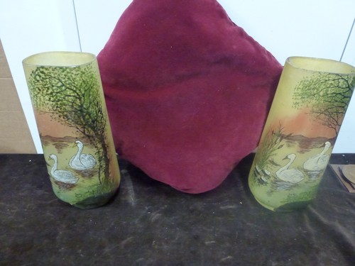 Paire vases aux cygnes - de,
