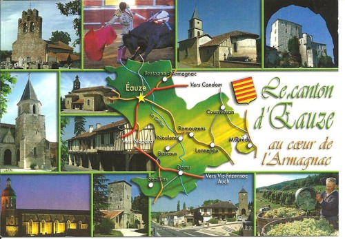 Eauze carte géographique - -,