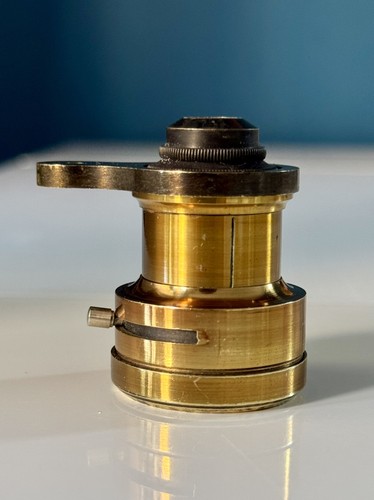 Antique brass abbe microscope - antique,