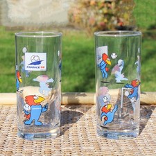 Paire de verres publicitaires Total / Coupe du Monde 98 / Footix