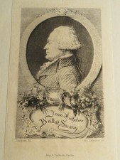 Adolphe LALAUZE 1838-1905 EAU FORTE PORTRAIT BRILLAT SAVARIN GASTRONOMIE AIN