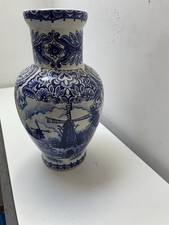 Petit Vase Ancien En Porcelaine De T.Delft Bleau