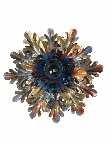 Plafonnier lustre feuille - plafonnier, or