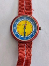 Montre vintage rouge jaune - montre,