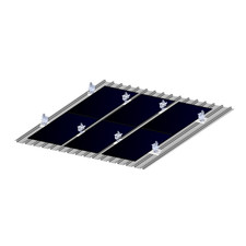 Kit de structure pour trois panneaux photovoltaïques verticaux orientés vers ...