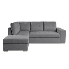 Canapé d'Angle Gauche Convertible Tissu "Ares" 246cm Gris