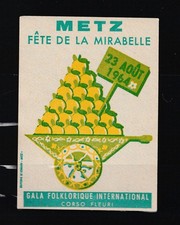 ERINNOPHILIE - Vignette METZ Fete de la MIRABELLE Aout 1964 Gala Corso fleuri
