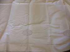 Ancien Drap Lin Coton Brodé