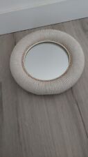 MIROIR DE TABLE CERAMIQUE FAIENCE OSIER DESIGN VINTAGE