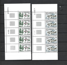 ANDORRE timbres 311 et 312 " nature" par bande de 5 bord de feuille neufs **