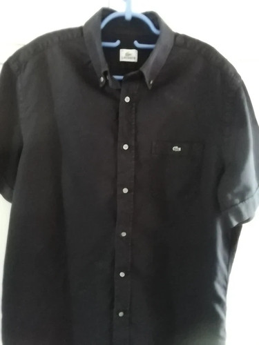 Chemise noire manches - , courtes