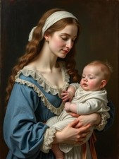 Photo A3 mère enfant tendresse artistique papier brillant déco -145