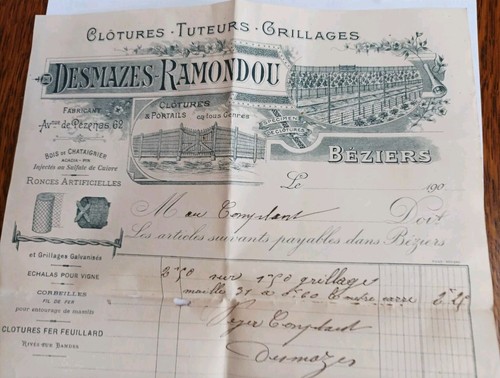 Ancienne facture 1900 - ancienne,
