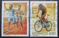 Monaco JEUX OLYMPIQUES de d'ATLANTA 1996 N°2053 ert 2054 oblitérés