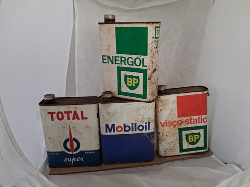 Lot bidons huile - huile, ancien