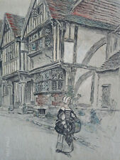 DESSIN ORIGINAL VIEILLES AUBERGES D'ANGLETERRE Raymond Recouly Cecil Aldin 1923