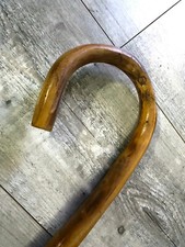 Ancienne Grande Cannes De Marche Bois "Si tu en vois un qui se repose Aide le"