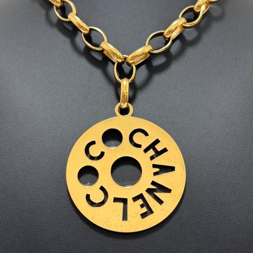 Collier long rond logo - , chanel