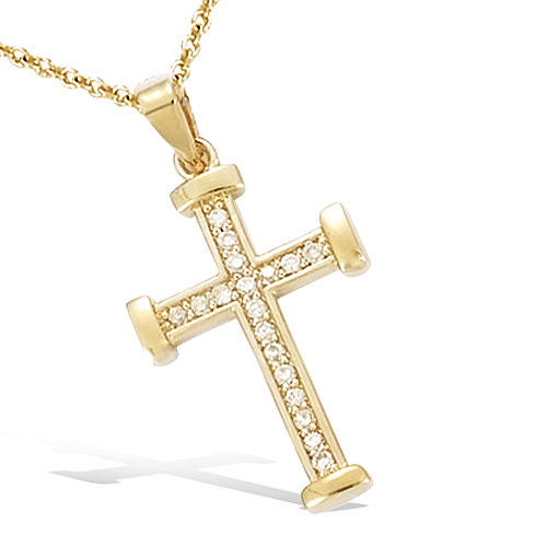 Pendentif croix sertie - croix,