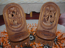 TRES RARE : lot 2 chaises bois