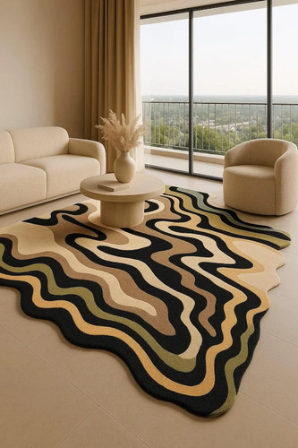 Tapis abstrait laine - tapis,