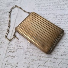 Minaudière Ancienne en Laiton Doré 1950 Sac de Soirée avec Porte Louis