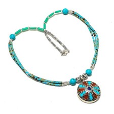 Collier en corail turquoise