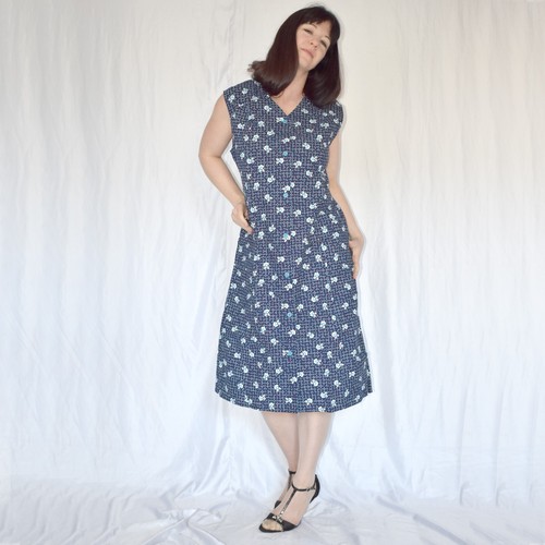 Robe mini fleurie bleue - fleurie, (42)