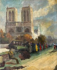 Ölbild Büchermarkt Sur Seine