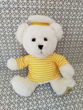 Peluche ours blanc pull jaune