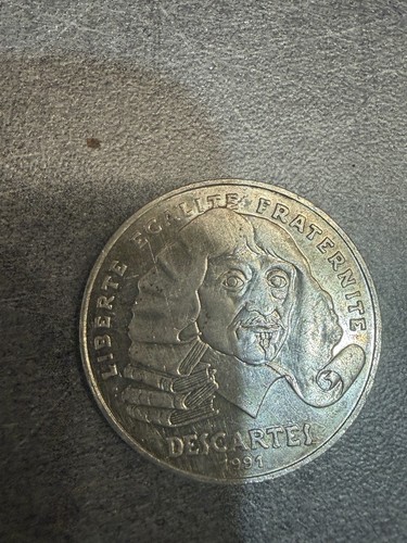 Pièce argent 100f descartes - argent,