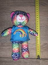 Peluche Ourson Build a Bear  t-shirt Arc En Ciel Très Bon État