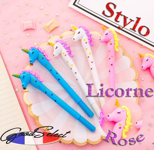 Stylo licorne couleur rose - stylo,