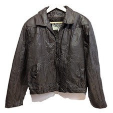 🧥 WILSONS LEATHER Blouson Cuir Marron Doublure Sherpa Hiver Taille 40 M/L |38c