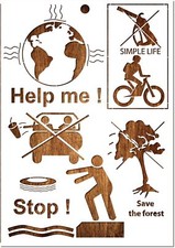 POCHOIR PEINTURE EN PLASTIQUE MYLAR Format A4 (21 * 29,7 cm) : Save the planet