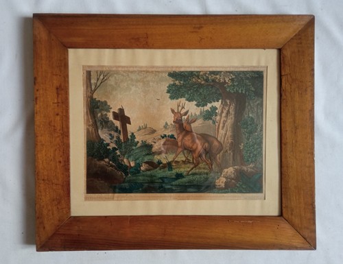 Cadre noyer gravure de - en,