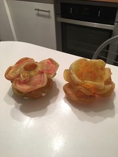 Deux tulipes pétales en pâte de verre￼