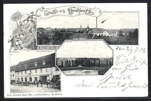 Carte postale frohburg hôtel - postale, frohburg,