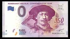 0 Euro Souvenir Ticket - REMBRANDT VAN RIJN - COMMEMORATIVE YEAR 2019-2 NEW UNC