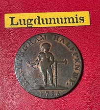 Angleterre - 1/2 Penny 1793 Tonnelier Birmingham rare  - Great Britain