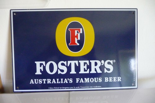 Plaque emaillee biere foster - plaque,
