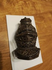 Encrier XIXÈme en étain casque d’armure couronné 