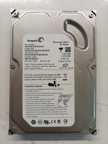 Seagate barracuda 7200 - .9, 80gb