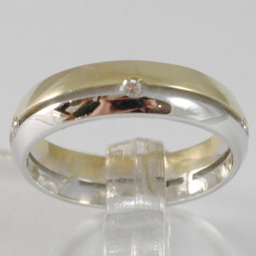 Bague blanc jaune 750 18k - or,