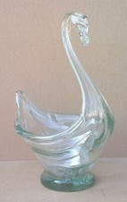 Coupe CYGNE en verre soufflé légèrement bullé à fruit bowl in blown glass