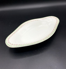 Ancien ravier, plat oval en porcelaine de LIMOGES Guerin décor de fleurs