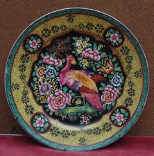 rare assiette faïence CLAMECY duquenelle  décors oiseaux sur terrasse bon état