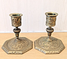 Paire bougeoirs en bronze